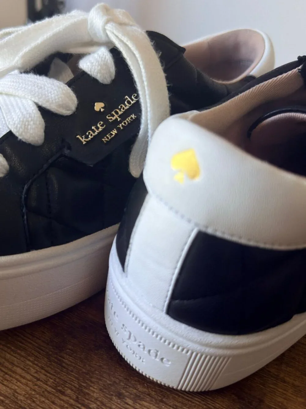 Kate Spade platform Quilted Black & White Sneakers